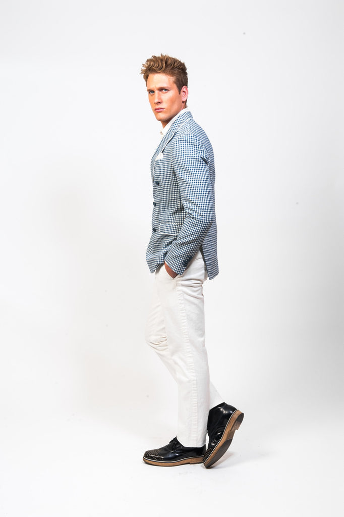 Blazer Blue White Pants